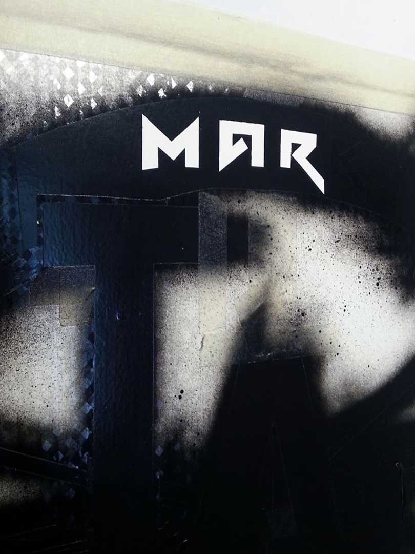 Mark Hiphop, spray acrilico su porta, Roma
