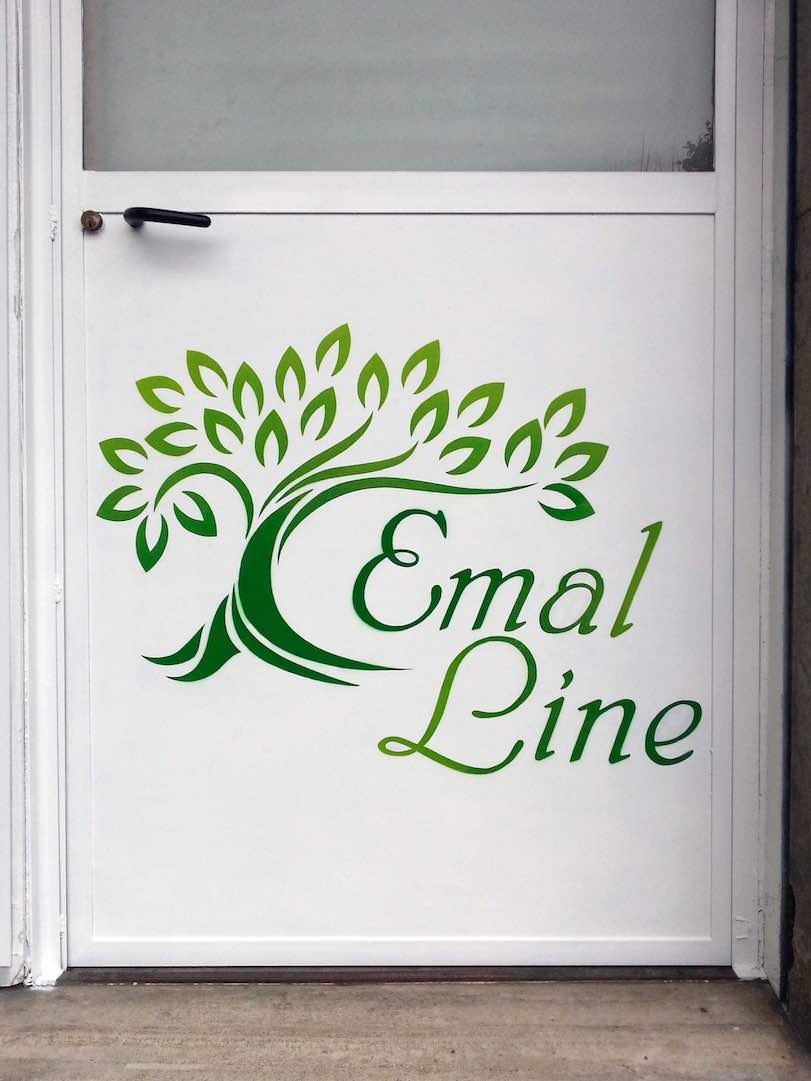 Emal Line, spray acrilico su porta, Roma